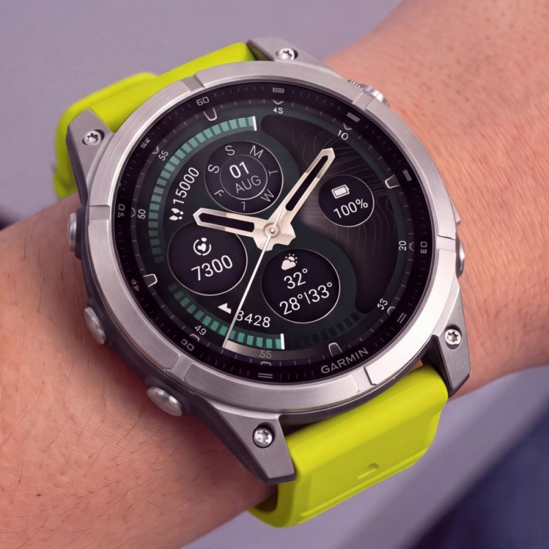 Tech-Protect Silicone Watch Strap for Garmin Fenix 5 / 6 / 6 Pro / 7 / 8 / 8 Pro / E / 9 / 9 Pro 51 mm, Volt Lime
