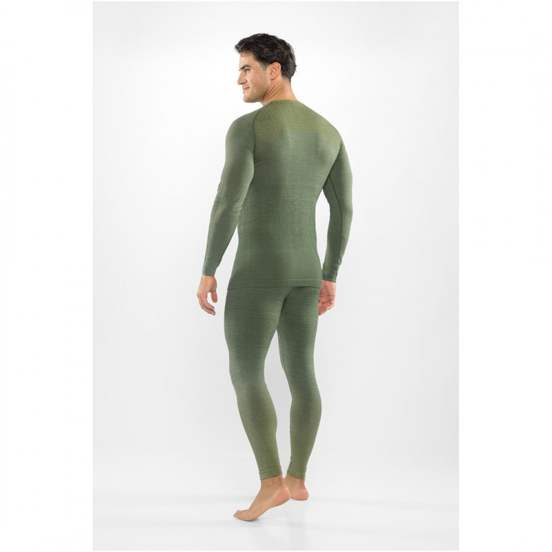 Viking Altis Man Set men's merino base layer set, dark green, M