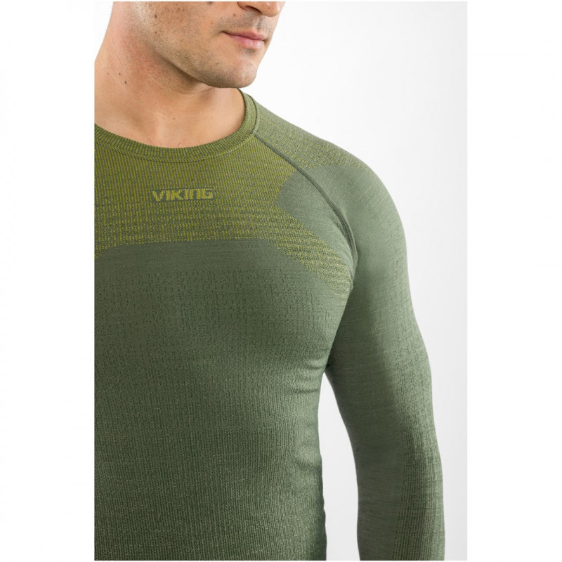 Viking Altis Man Set men's merino base layer set, dark green, M