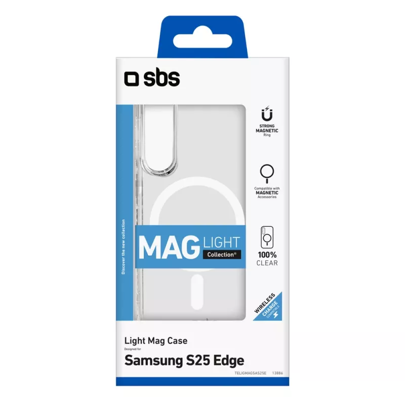 SBS Light Mag Case for Samsung Galaxy S25 Edge, Transparent