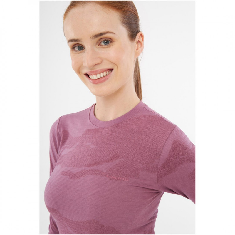 Viking Altis Lady Set women's merino base layer set, pink, M