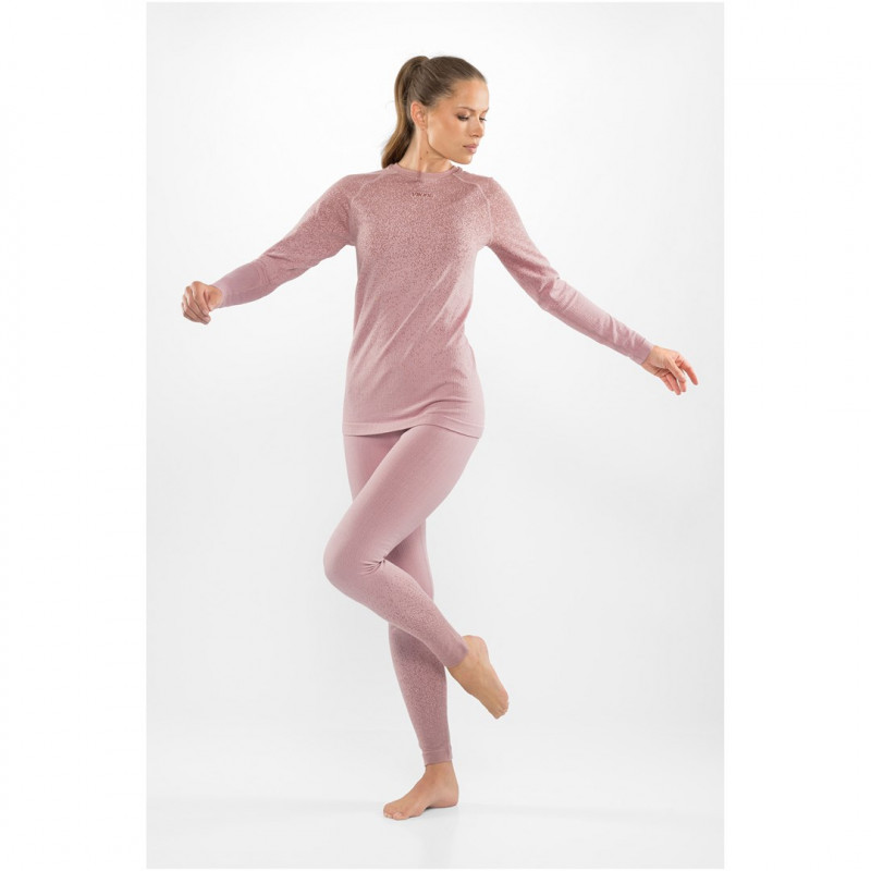 Viking Altis Lady Set women's merino base layer set, pink, L