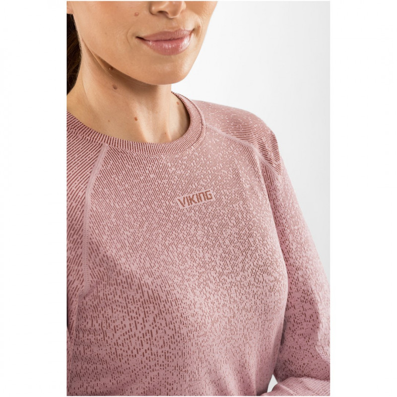 Viking Altis Lady Set women's merino base layer set, pink, L