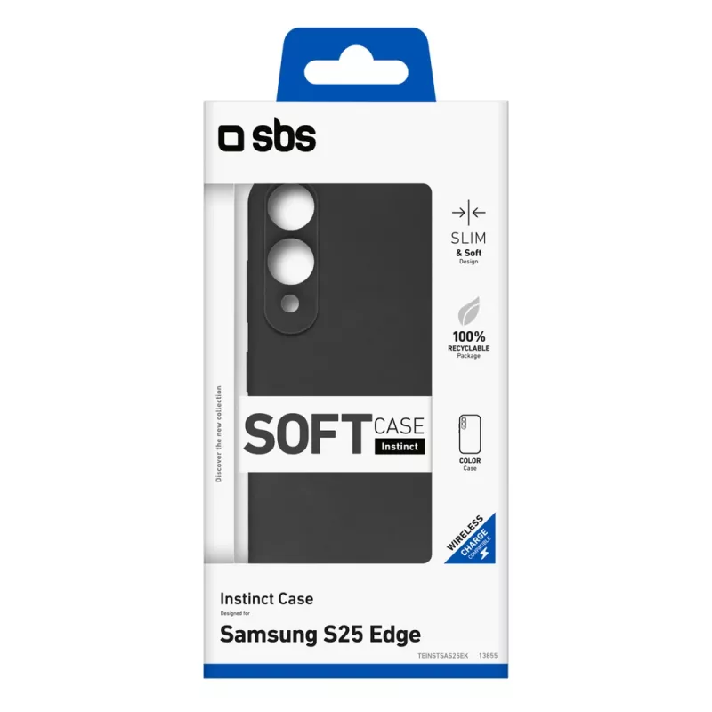 SBS Instinct Case for Samsung Galaxy S25 Edge, Black