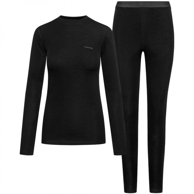 Viking Meriboo Lady Set Merino women's base layer set, black, S