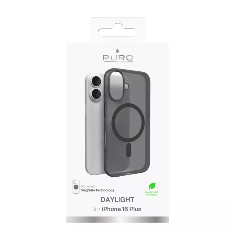 Puro Daylight MagSafe Silicone Case for iPhone 16 Plus, Black
