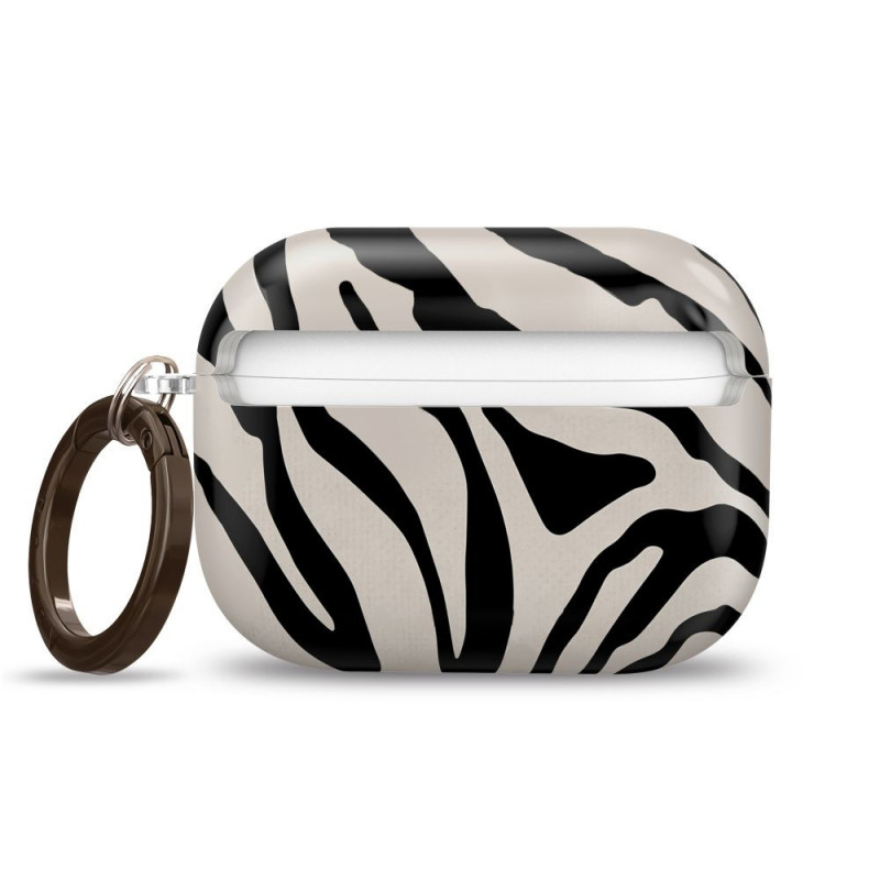 Tech-Protect Lamano Case for Apple AirPods Pro 3 with Carabiner, Nature Muse (Black and Beige)