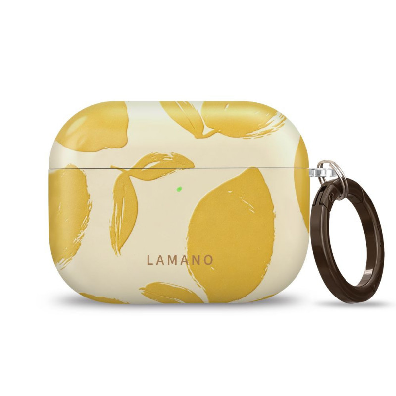 Tech-Protect Lamano Case for Apple AirPods Pro 3 with Carabiner, Lemon Haze (Yellow and White)