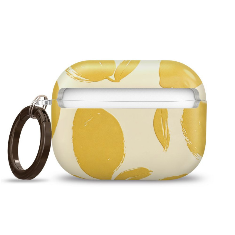 Tech-Protect Lamano Case for Apple AirPods Pro 3 with Carabiner, Lemon Haze (Yellow and White)