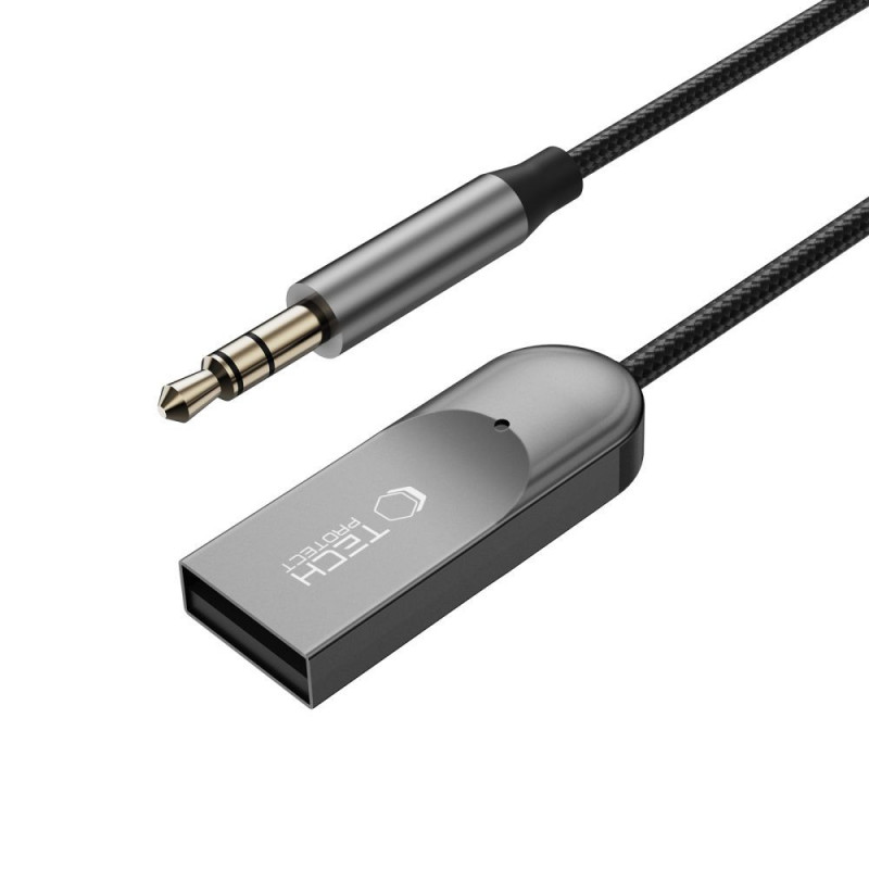 Tech-Protect Ultraboost AU04 Bluetooth 6.0 Audio Adapter with AUX 3.5 mm, Grey
