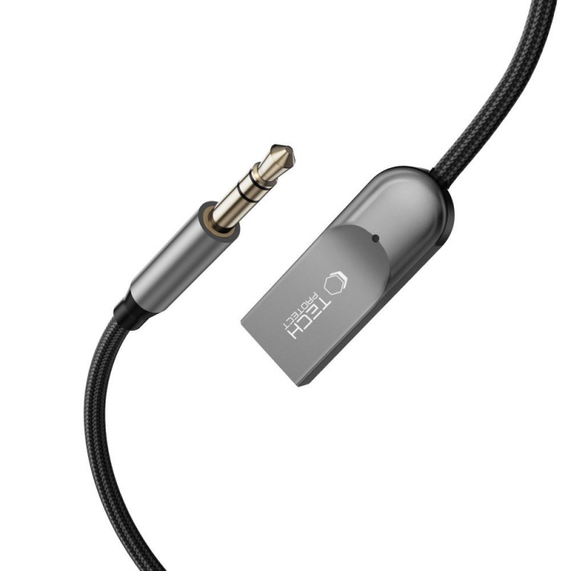 Tech-Protect Ultraboost AU04 Bluetooth 6.0 Audio Adapter with AUX 3.5 mm, Grey