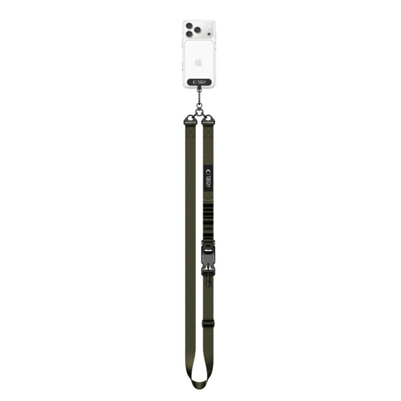 Tech-Protect C9S Rope Crossbody Phone Strap, Nylon, 91–140 cm, Army Green