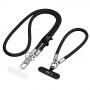 Tech-Protect C10S Rope Crossbody & Wrist Phone Strap Set, Black/Titanium
