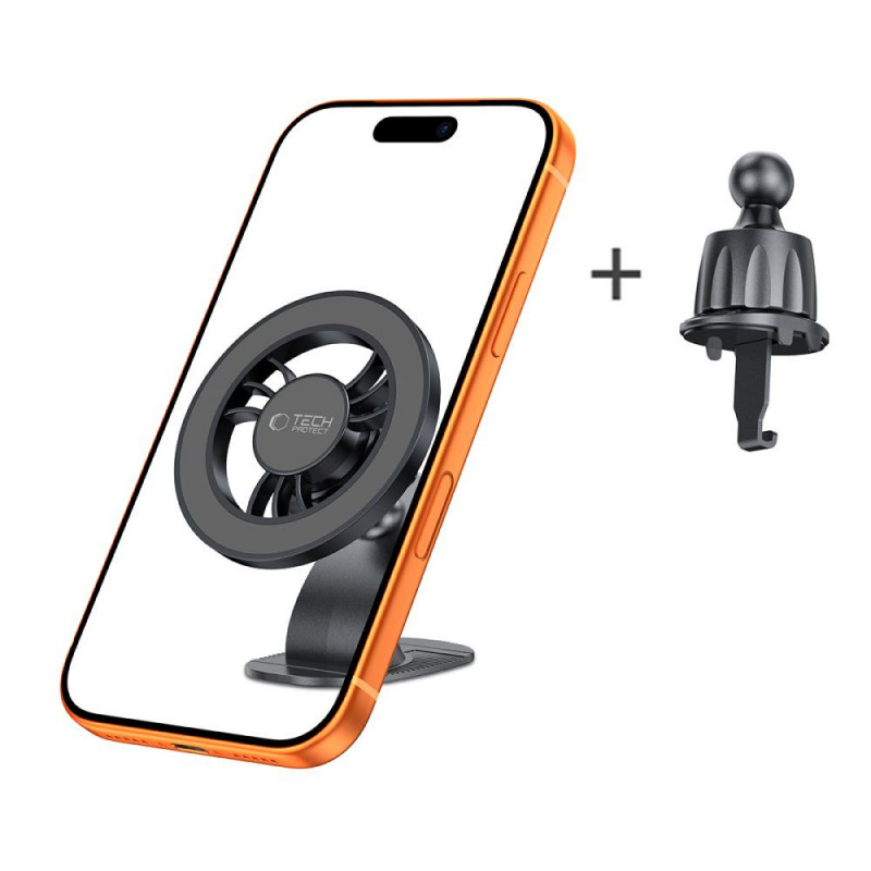 Tech-Protect N56 Magnetic MagSafe Car Mount for Dashboard and Air Vent, Black