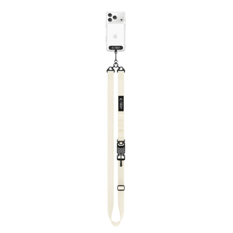 Tech-Protect C9S Rope Crossbody Phone Strap, Nylon, 91–140 cm, Desert Beige