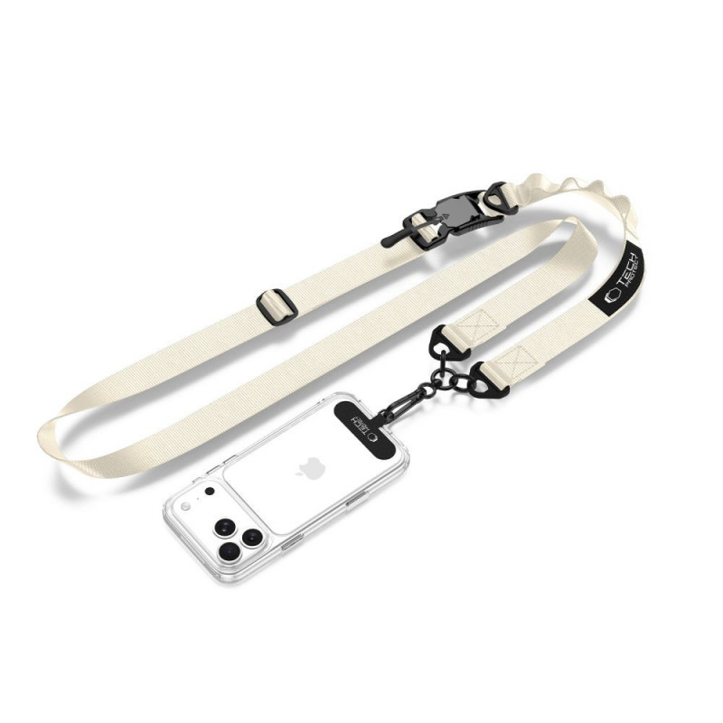 Tech-Protect C9S Rope Crossbody Phone Strap, Nylon, 91–140 cm, Desert Beige