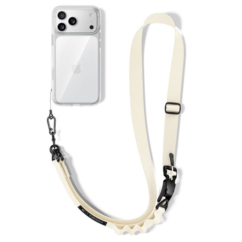 Tech-Protect C9S Rope Crossbody Phone Strap, Nylon, 91–140 cm, Desert Beige
