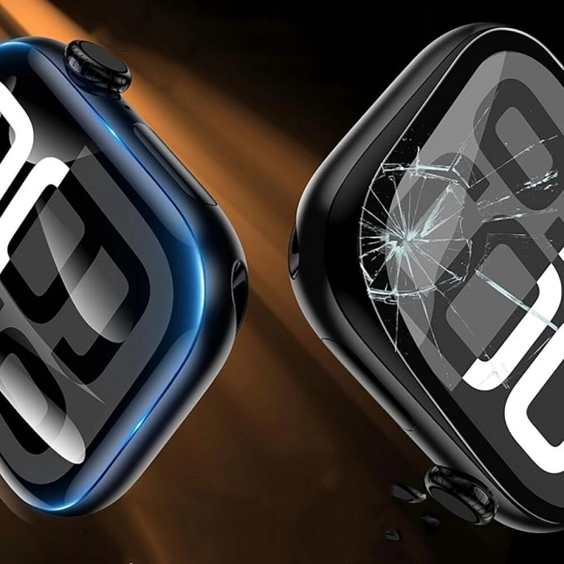 Tech-Protect Easy Set Flex+ Hybrid Glass for Apple Watch 4 / 5 / 6 / SE 1 / 2 / 3 44 mm, Black (3 pcs)