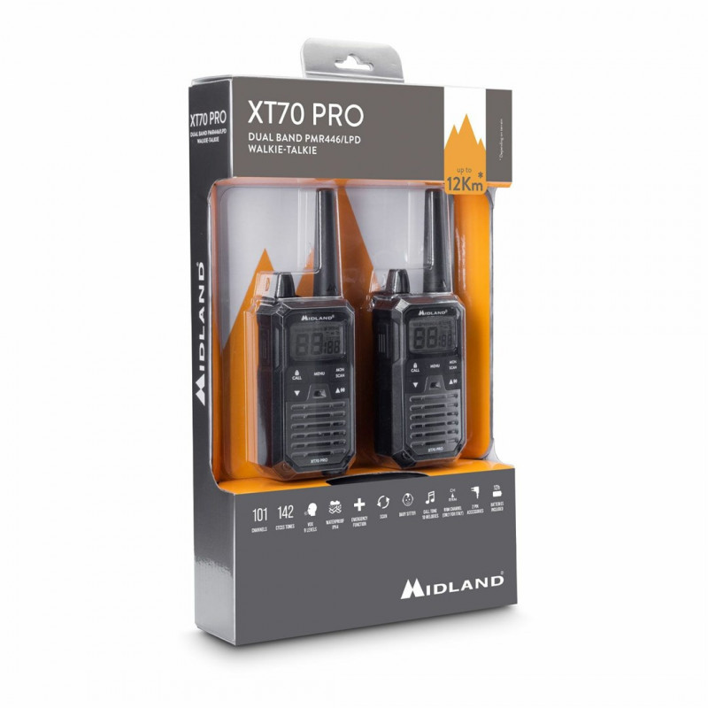 Midland XT70 Pro Duo Walkie Talkie, Black