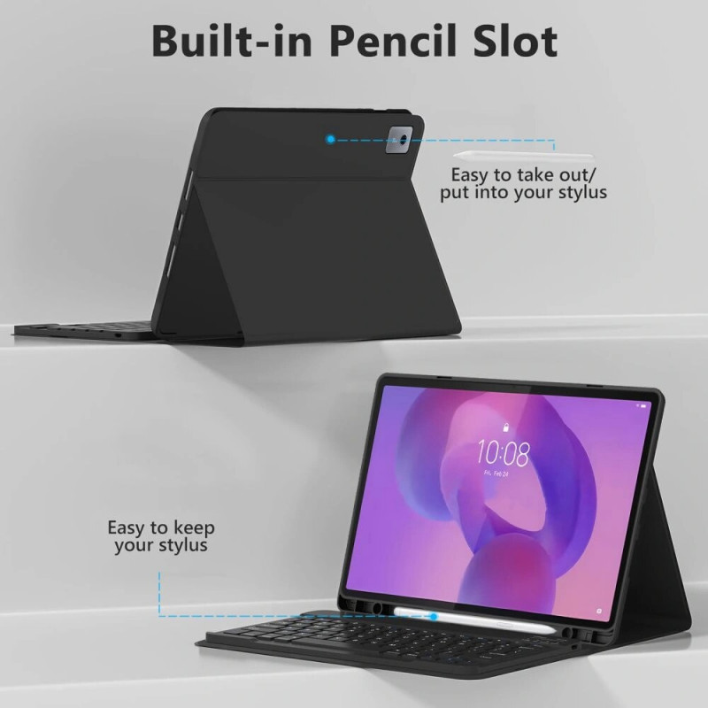 Tech-Protect SmartCase Pen + Keyboard for Lenovo Idea Tab Plus 12.1 (TB-361), Black
