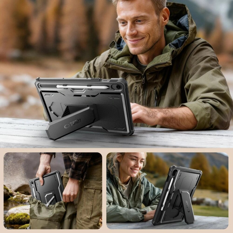 Tech-Protect Kevlar Pro Tablet Case for Samsung Galaxy Tab S9 11.0 / S10 FE / S10 Lite 10.9 (X710 / X716B / X520 / X526 / X400 / X406B), Black