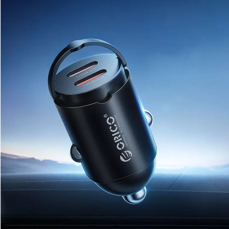 Orico MiniRing MR-30-2C 30W 2x USB-C Car Charger, Black