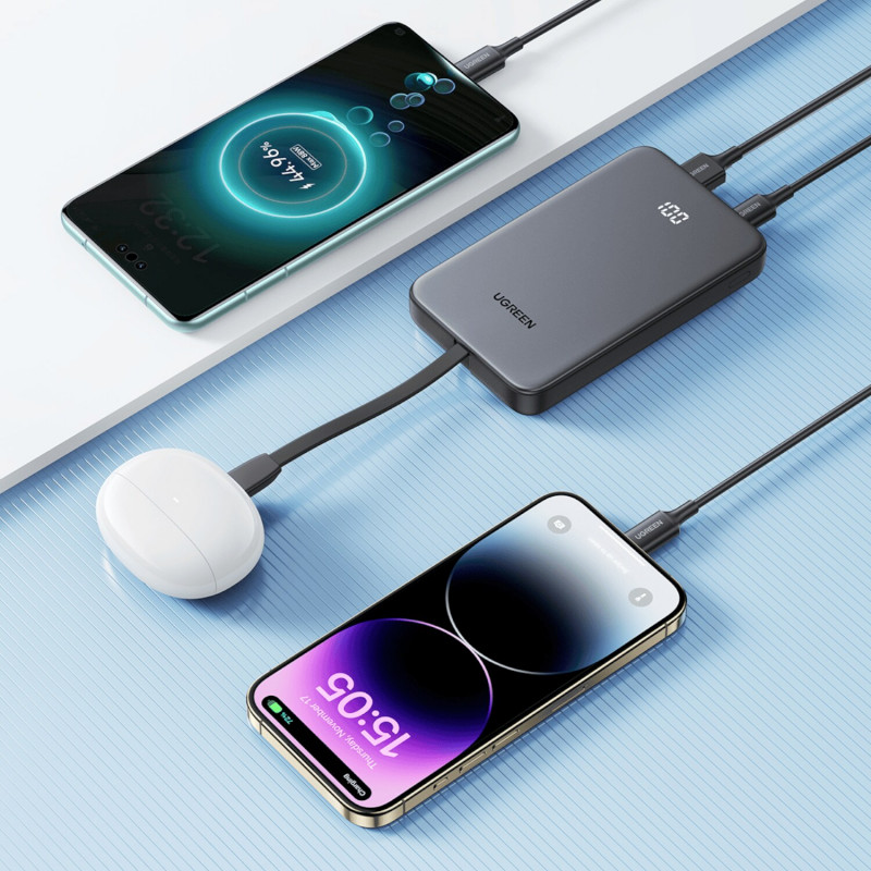 UGREEN PB526 10000mAh 20W Power Bank with Built-in USB-C Cable