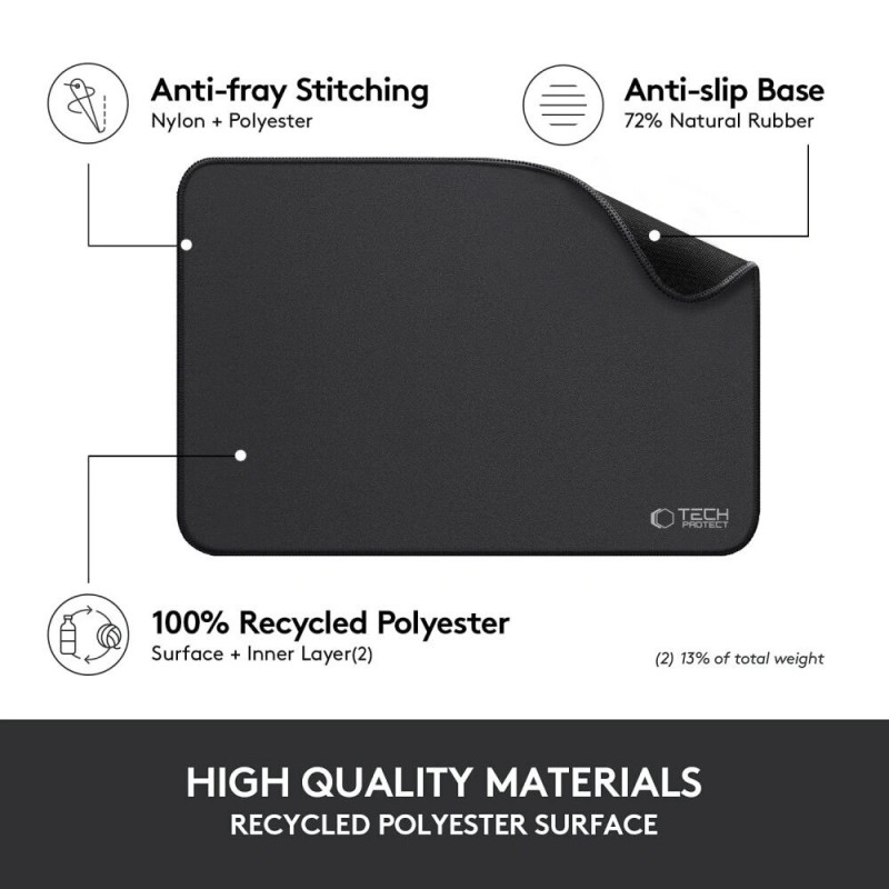 Tech-Protect A100 Mouse Pad 35x25 cm, Black