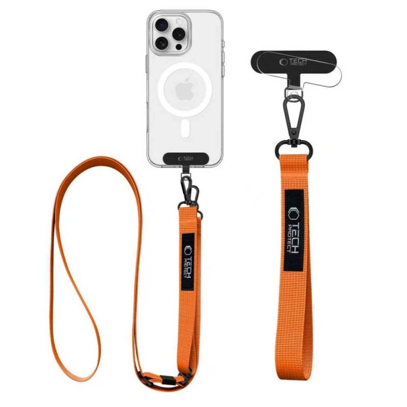 Tech-Protect C6S Rope Crossbody Phone Lanyard, Cosmic Orange