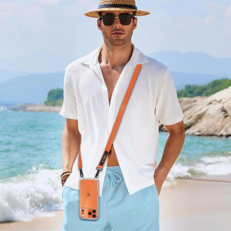 Tech-Protect C6S Rope Crossbody Phone Lanyard, Cosmic Orange