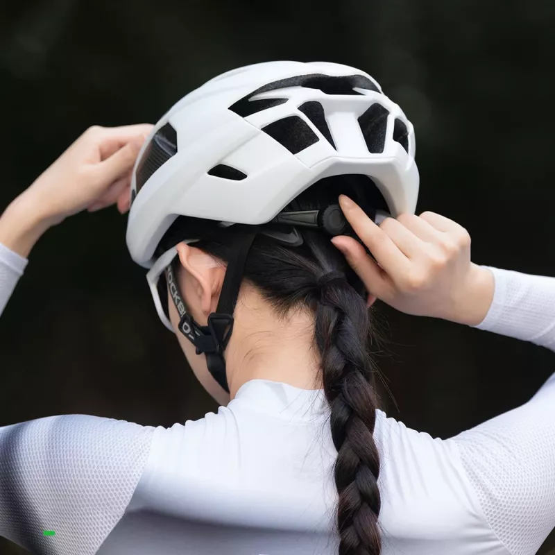 Rockbros LK-15 Carbon Fiber Bike Helmet 58-62cm, Light Gray