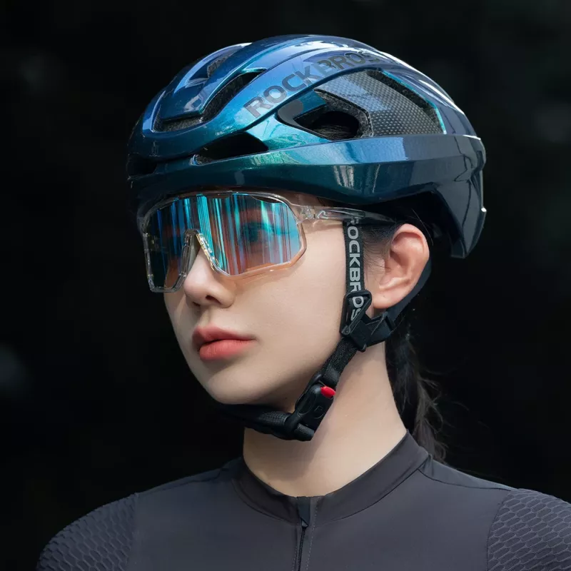 Rockbros LK-15 Carbon Fiber Bike Helmet Size L (58-62cm), Chameleon Blue