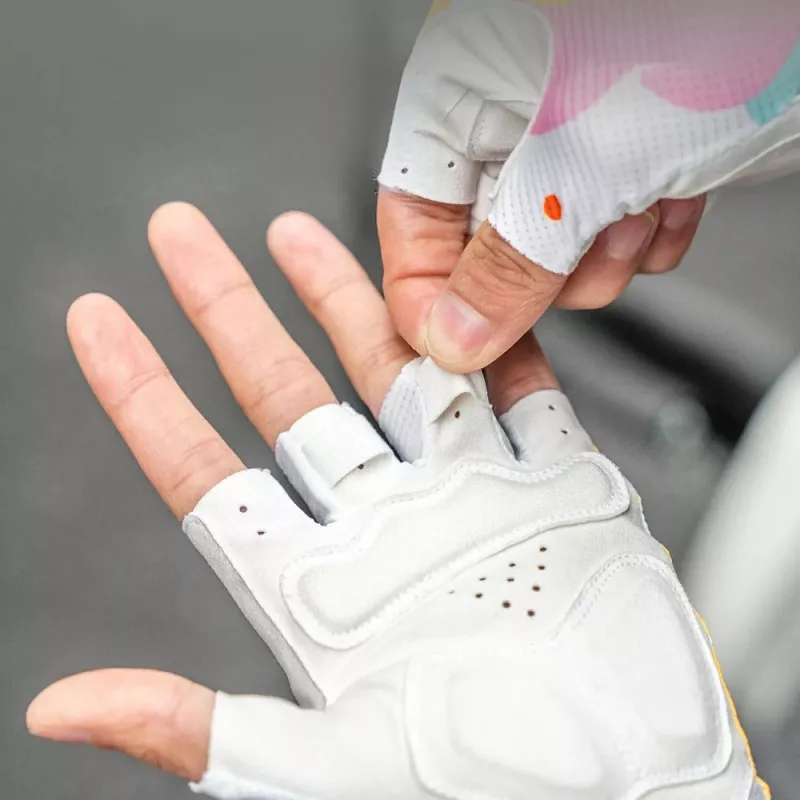 Rockbros S389 Women's Short-Finger Shock-Absorbing Cycling Gloves, size L, multicolour