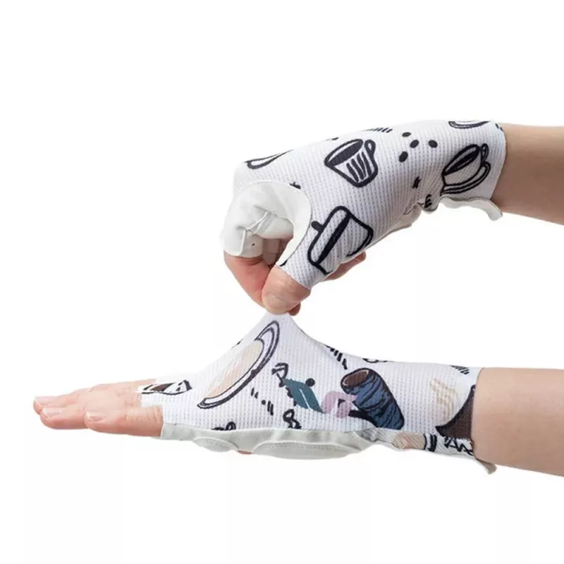 Rockbros S389 Women's Short-Finger Shock-Absorbing Cycling Gloves, size L, white