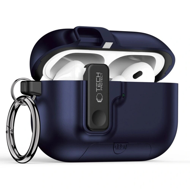 Tech-Protect Slim Hook case for Apple AirPods Pro 3, Navy Blue