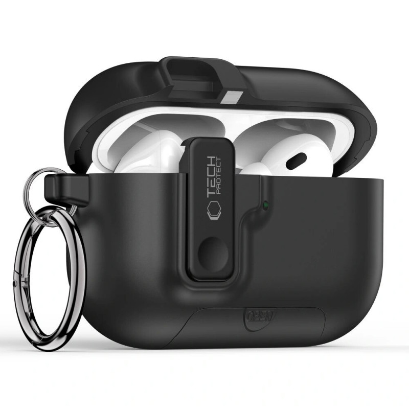 Tech-Protect Slim Hook case for Apple AirPods Pro 3, Black