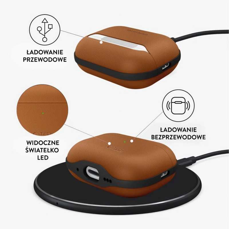 Tech-Protect NaturalFit case for Apple AirPods Pro 3, Brown