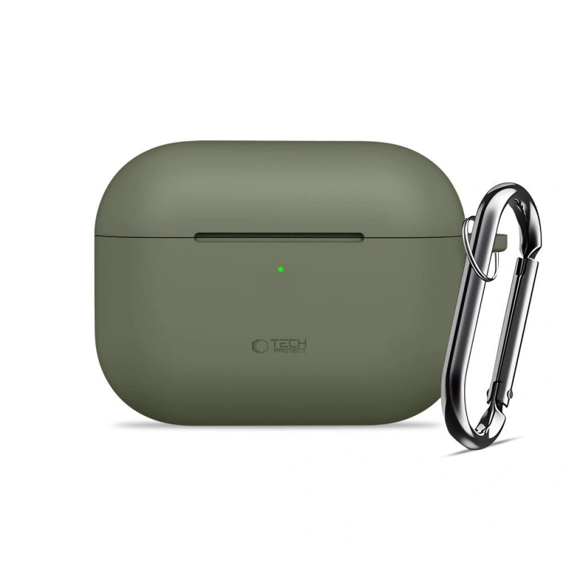 Tech-Protect Silicone Hook case for Apple AirPods Pro 3, Olive Green