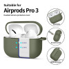 Tech-Protect Silicone Hook case for Apple AirPods Pro 3, Olive Green