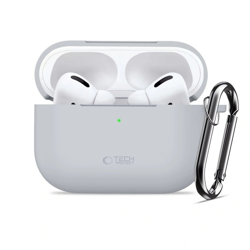 Tech-Protect Silicone Hook case for Apple AirPods Pro 3, Crayon Grey