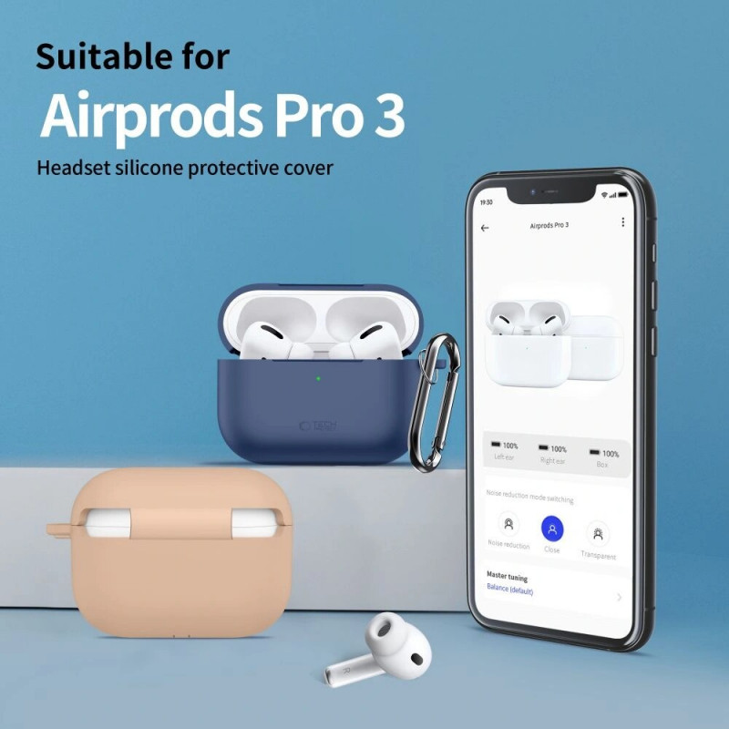 Tech-Protect Silicone Hook case for Apple AirPods Pro 3, Crayon Grey