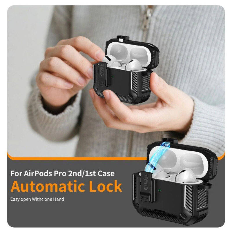 Tech-Protect Carbonox MagSafe case for Apple AirPods Pro 3, THP4731, Black