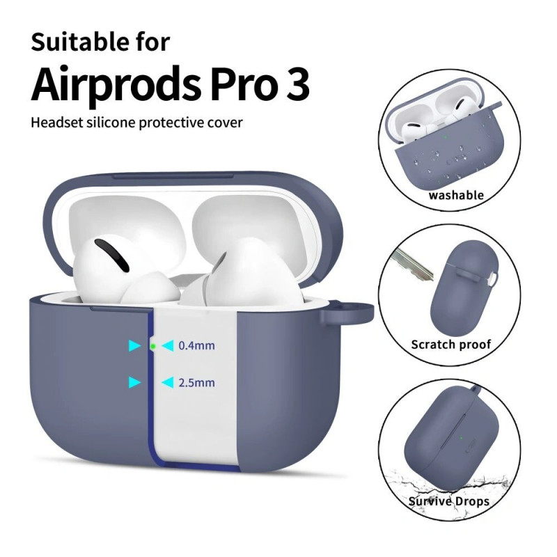 Tech-Protect Silicone Hook case for Apple AirPods Pro 3, Baby Blue