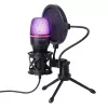 Wozinsky WM-W111 Wired Studio Gaming Microphone on Stand with RGB Backlight, Black