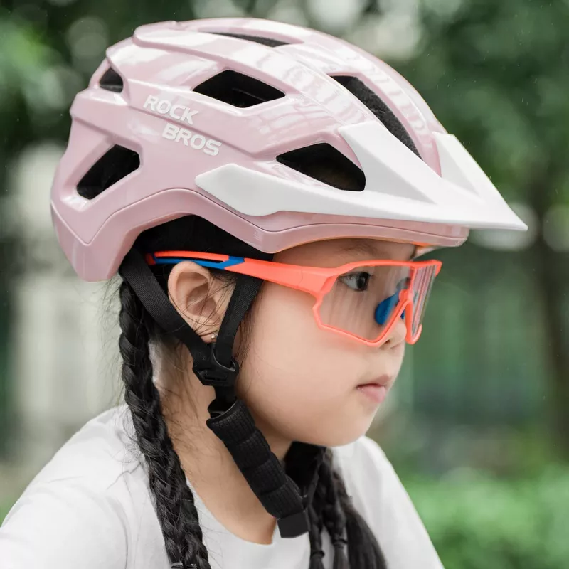 Rockbros LK-67 Youth Bike Helmet with Detachable Visor 54–58 cm, Pink
