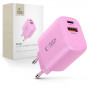 Tech-Protect NCA30 USB-A, USB-C Network Charger PD 30W / QC3.0 Baby Pink