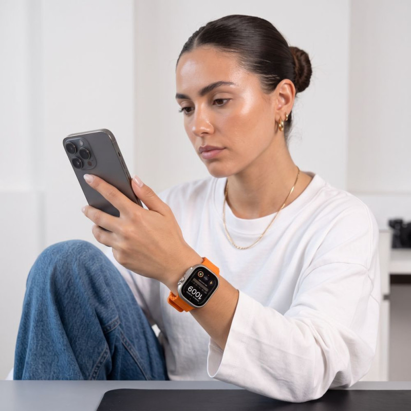 Tech-Protect Silicone Line Apple Watch 8 / 9 / 10 / 11 / 12 / SE / Ultra 44/45/46/49 mm Strap, Orange