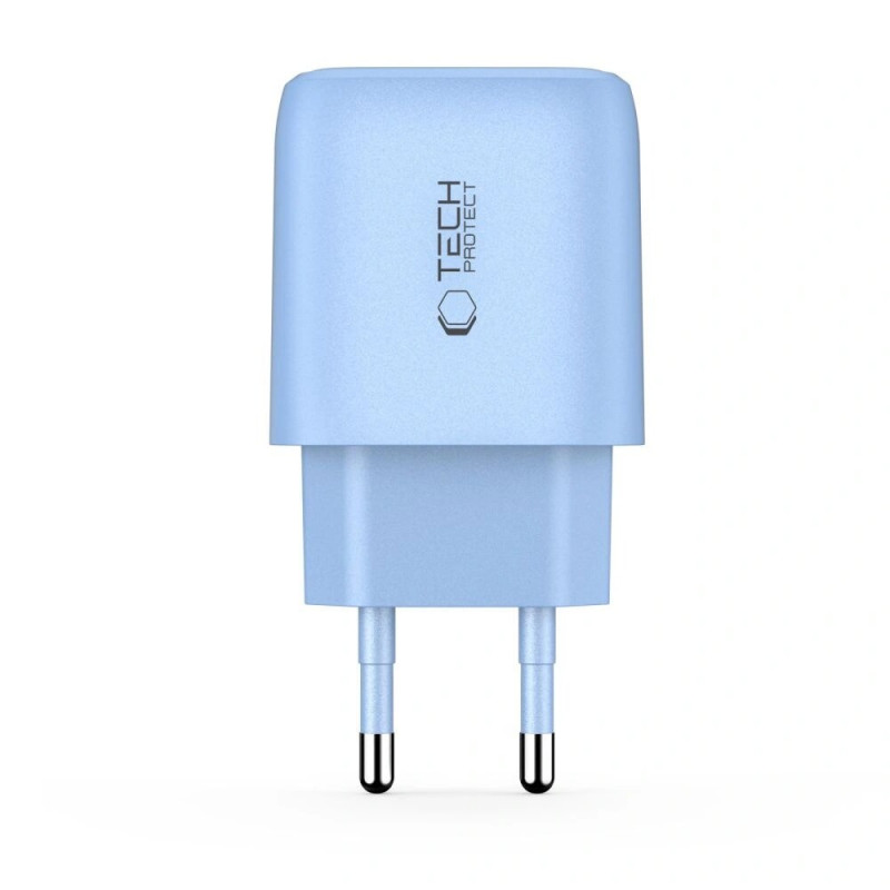 Tech-Protect NCA20 USB-A, USB-C Network Charger PD 20W / QC3.0 Baby Blue