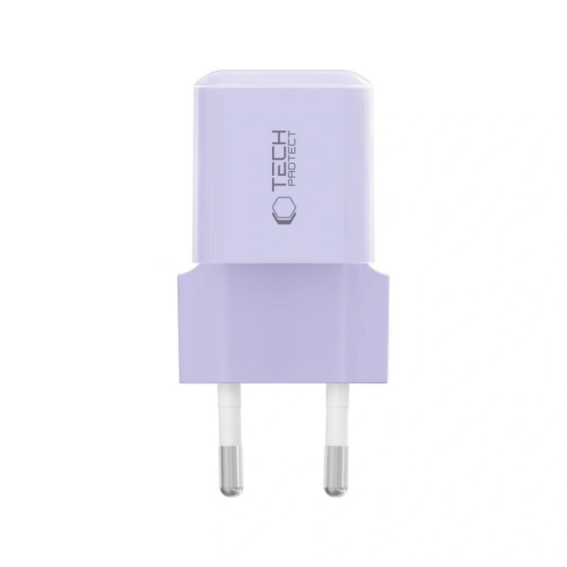 Tech-Protect NCM25 USB-C wall charger PD 25W, Baby Purple