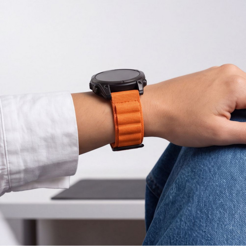 Tech-Protect Nylon Pro THP6037 watch strap for Garmin Fenix 5X / 5X Plus / 6X / 6X Pro / 7X / 8 / 8 Pro / 9 / 9 Pro (51 mm), orange